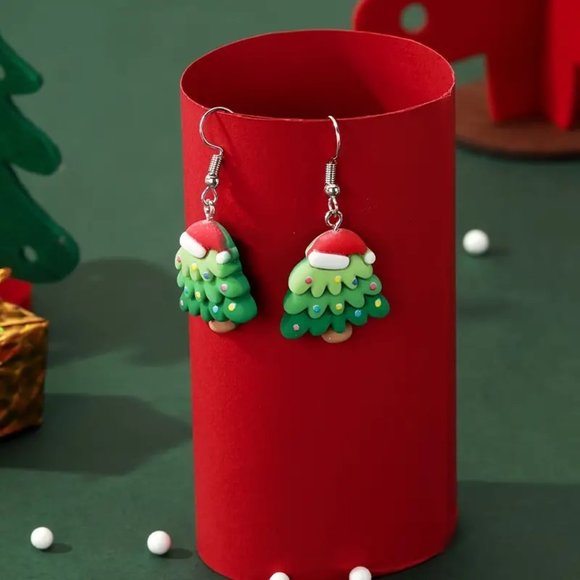 3/$12~Christmas Tree Earrings - Picture 3 of 3